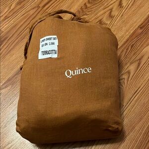 Quince Terracotta 100% Linen Bedding